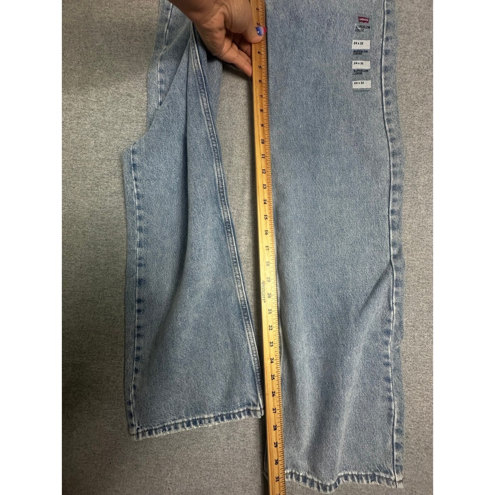 NWT Levis Low Loose Jeans Womens 24x32 Blue Superlow Wide Straight Leg - Picture 10 of 13